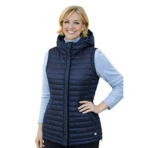 Mountain Hardwear Duck Down Hooded Puffer Vest Womens S/P Navy Lightweight